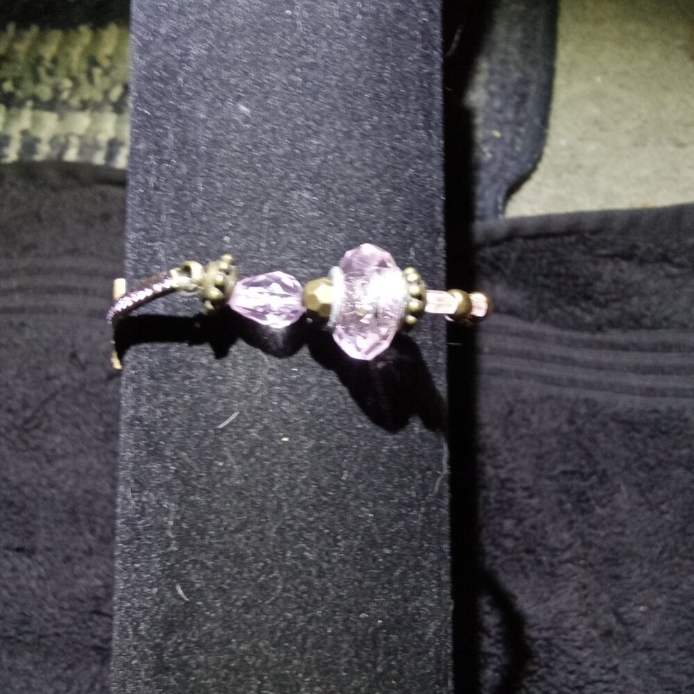 Vintage Hand Craft Pink Cross Bracelet - Picture 4 of 6